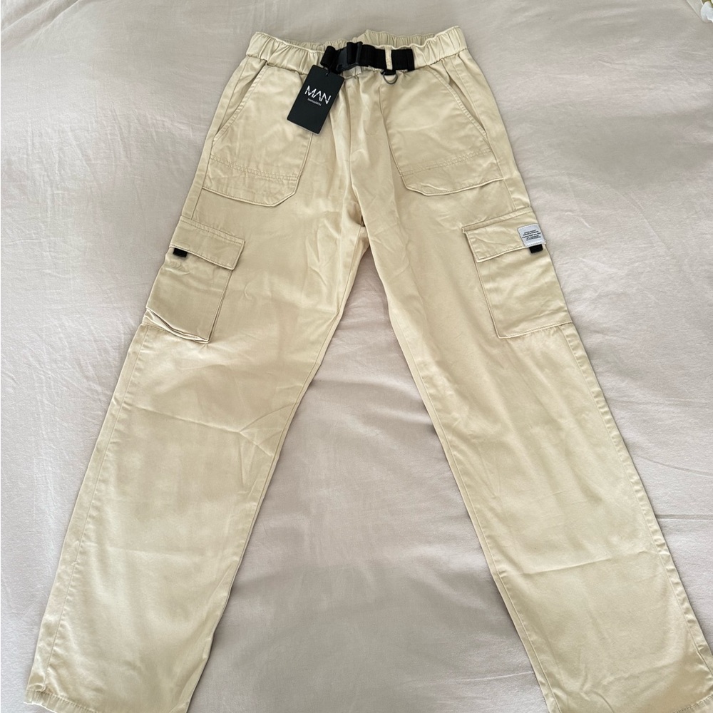 Men's Boohoo Beige Cargo Pants